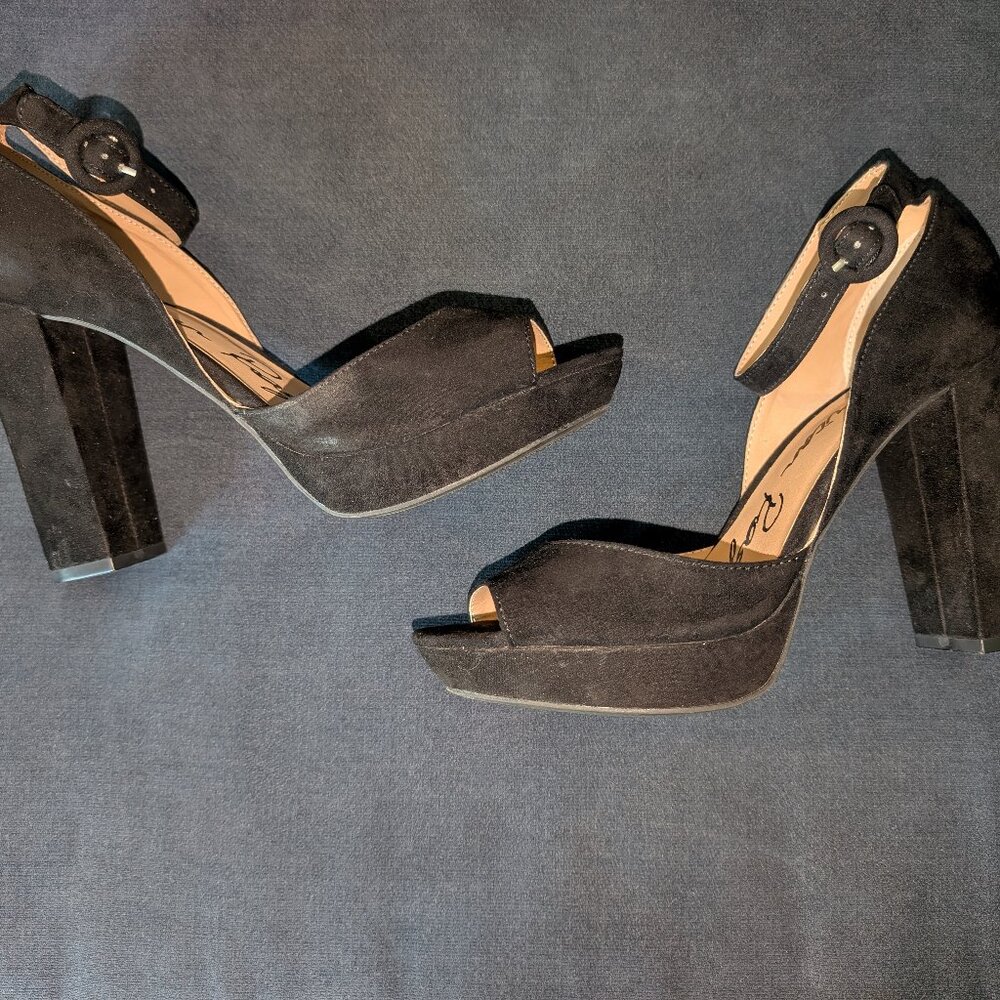American Rag Cie Ankle Wrap Block Heels - Size 8.5 - Black